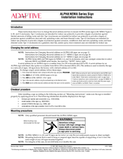 Adaptive ALPHA NEMA Series Installation Instructions Manual