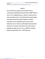 Connect Systems CS800 Firmware Upgrade Manual
