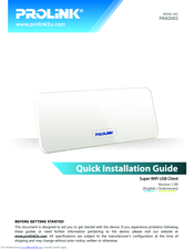 PROLiNK PAN2002 Quick Installation Manual