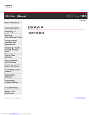 Sony Bravia i-XBR-79X900B I-Manual