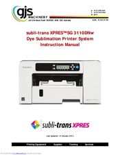 Subli-Trans Xpres SG 3110DNW Instruction Manual