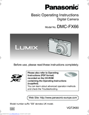 Panasonic LUMIX DMC-FX66 Basic Operating Instructions Manual