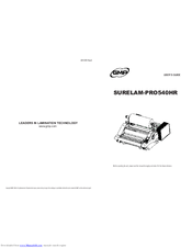 GMP SURELAM-PRO540HR User Manual
