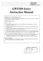TDK-Lambda GWS 500 Series Instruction Manual