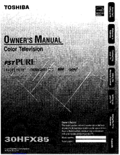 Toshiba 30HFX85 Owner's Manual