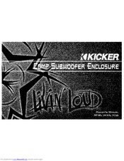 Kicker Comp DC12 Owner's Manual
