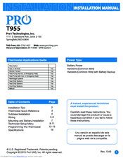 Pro1 IAQ T955 Installation Manual