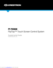 Crestron FT-TSC600 FlipTop Supplemental Manual