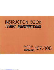 Janome 108 Instruction Book