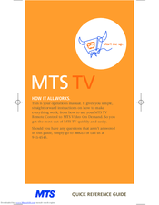MTS Systems TV Quick Reference Manual