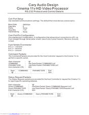 Cary Audio Design Cinema 11v RS-232 Protocol Manual