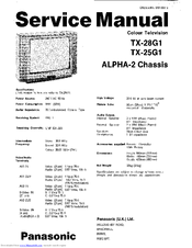 Panasonic TX-28G1 Service Manual