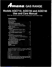 Amana AGC710 Use And Care Manual
