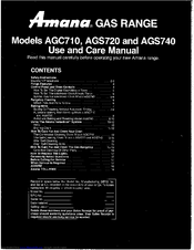Amana AGS720 Use And Care Manual