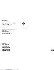 Toshiba MMW-AP0561LQ-E Installation Manual