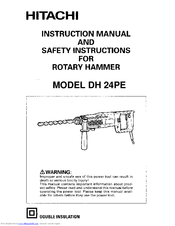 Hitachi DH24PE Instruction Manual And Safety Instructions