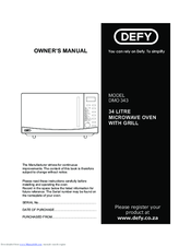 Defy DMO 343 Owner's Manual