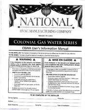 National Colonial Gas Water Series User's Information Manual