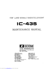 Icom IC-435 Maintenance Manual