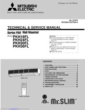 Mitsubishi Electric PKH36FL Technical & Service Manual