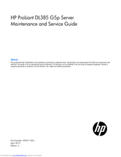 HP ProLiant DL385 G5p Maintenance And Service Manual