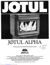 Jøtul Alpha Operating Instructions Manual