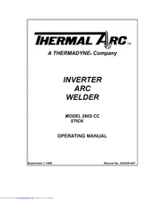 Thermal Arc 260S CC STICK Operating Instructions Manual