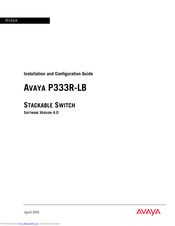 Avaya P333R-LB Installation And Configuration Manual