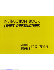 Janome DX 2015 Instruction Book