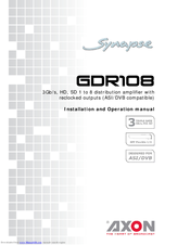 Synapse GDR108 Installation And Operation Manual