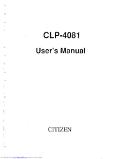 Citizen CLP-4081 User Manual