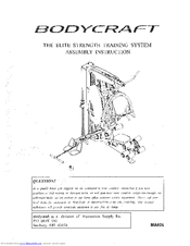 BodyCraft ELITE Assembly Manual