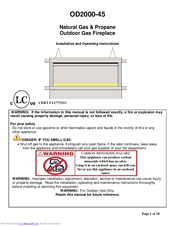 Savannah Heating OD2000-45 Installation And Operating Instructions Manual