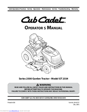 Cub Cadet GT 2554 Operator's Manual