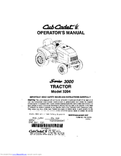 Cub Cadet GT 3204 Operator's Manual