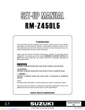 Suzuki RM-Z450L5 Set-Up Manual/Parts List