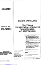 Sears Craftsman 919.721560 Owner's Manual