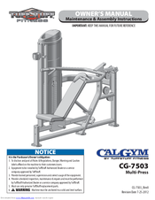 CalGym CG-7503 Owner's Manual