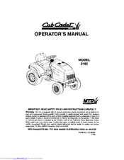 Cub Cadet 3185 Operator's Manual