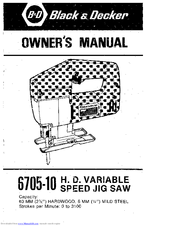 Black & Decker 6705-10 Owner's Manual