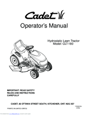 Cadet CLT-180 Operator's Manual