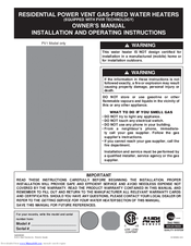 Giant PV1 Owner's Manual Installation And Operating Instructions