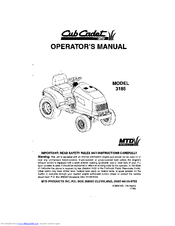 Cub Cadet 9185 Operation Manual