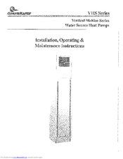 ClimateMaster VHS series Operating Instructions Manual