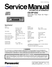 Panasonic CQ-DP103U Service Manual