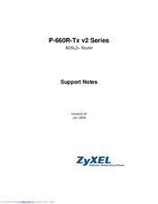 ZyXEL Communications P-660R-Tx v2 Series Support Notes