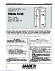 Laars Mighty Stack MS-080 Operating Instructions Manual