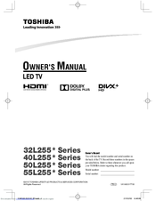 Toshiba 50L255 Series Owner's Manual