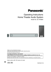 Panasonic SC-HTB885 Operating Instructions Manual