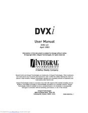 Integral DVXi TBS4 User Manual